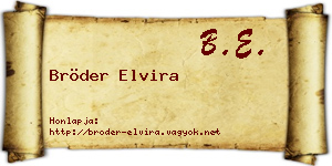 Bröder Elvira névjegykártya